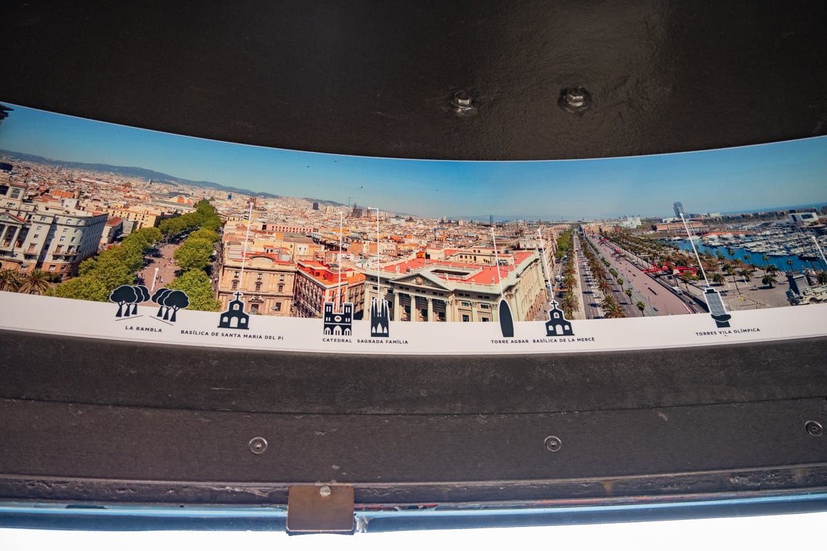 Indication des monuments dans la colonne de Christophe Colomb