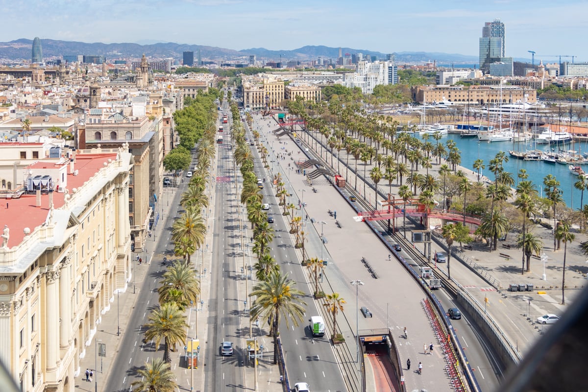 Vue sur une avenue de Barcelone