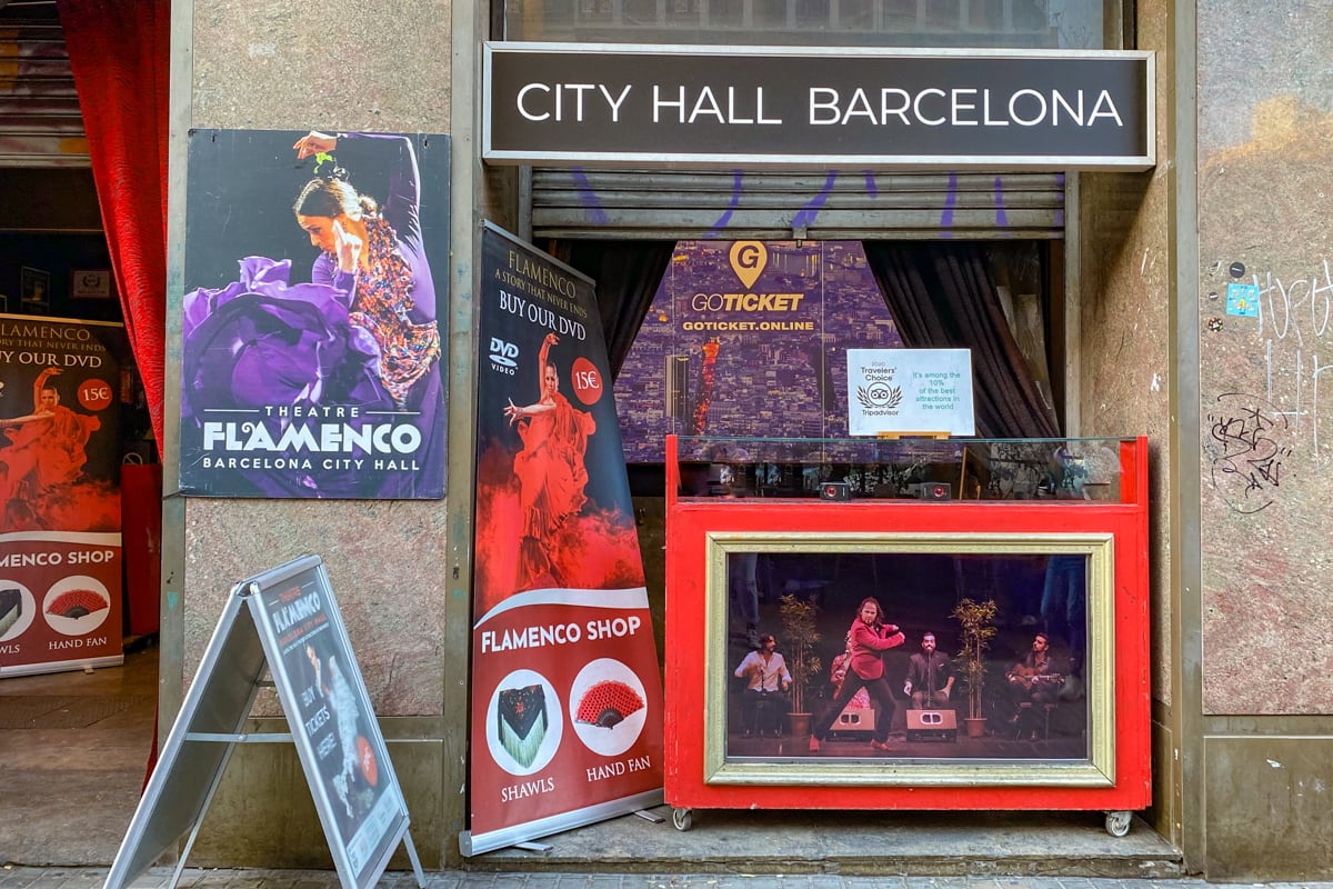 Entrée du théâtre de flamenco au City Hall Barcelona