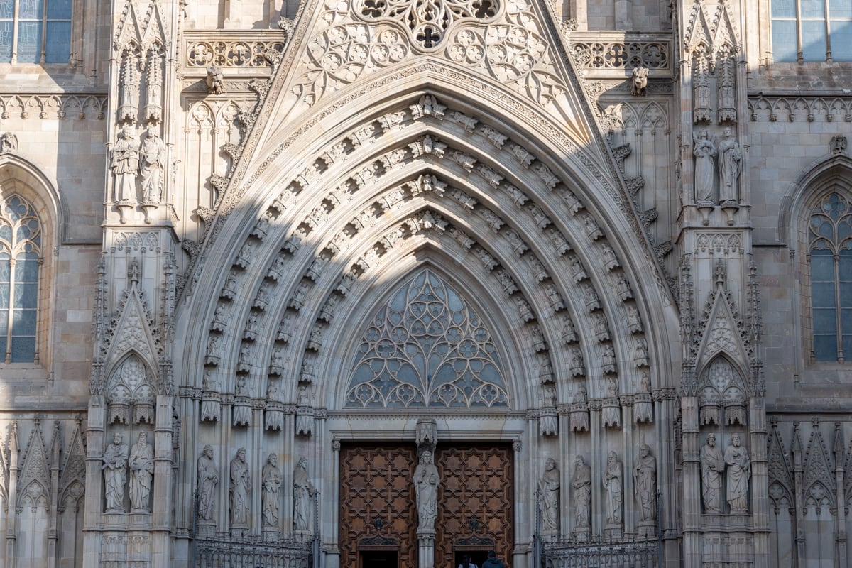 Façade de la cathédrale de Barcelone