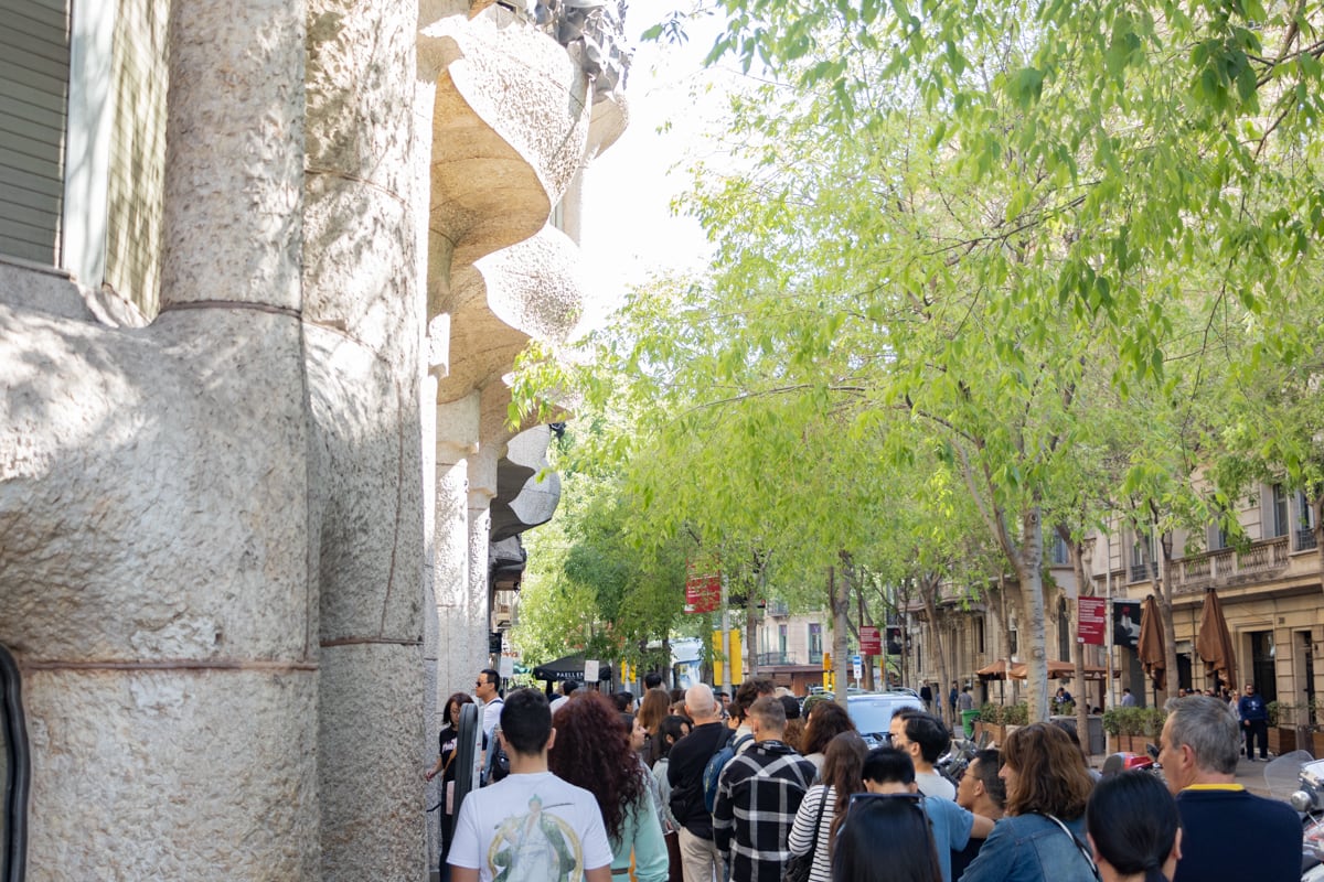 File d'attente à la Casa Mila de Barcelone