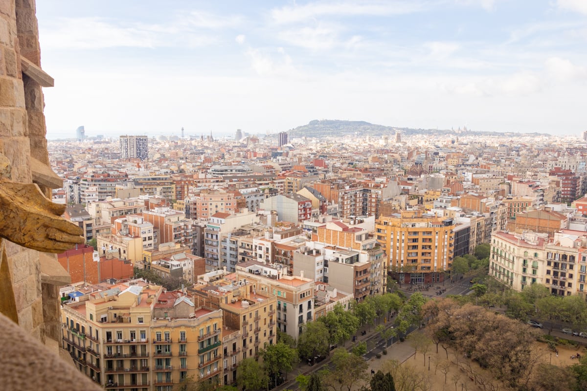Vue sur Barcelone depuis la tour de la Sagrada Familia